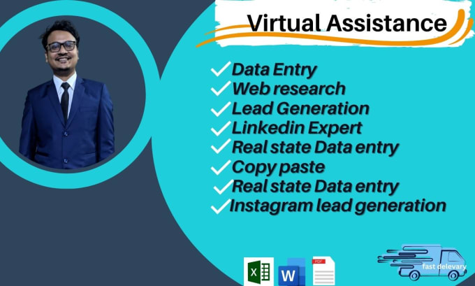 Gig Preview - Be your virtual assistance and data entry expert operator