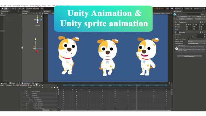 Gig Preview - Create unity 2d animation using bone and sprite rendered