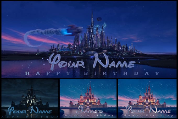 Gig Preview - Make customized disney castle happy birthday intro video