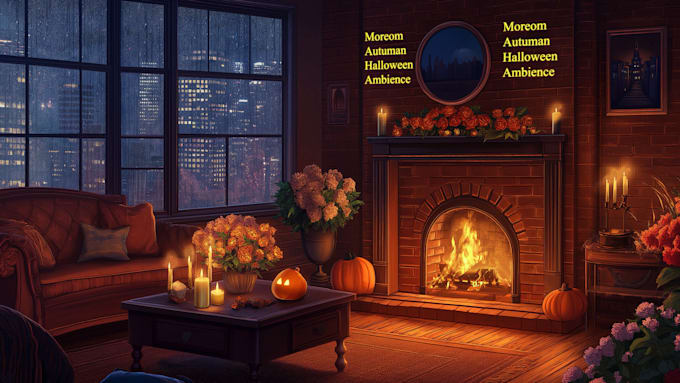 Gig Preview - Create cozy autumn halloween ambience relaxing rain video