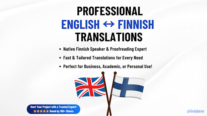 Bestseller - translate anything from english to finnish and vice versa