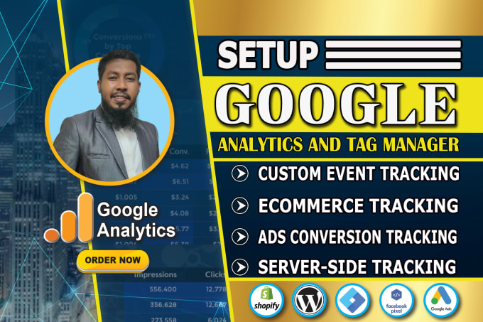 Gig Preview - Setup ga4, google analytics 4, ecommerce and conversion tracking with gtm