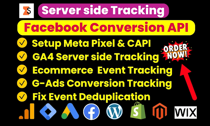 Gig Preview - Setup meta pixel fb capi on wordpress, ga4 ecommerce server side tracking by gtm