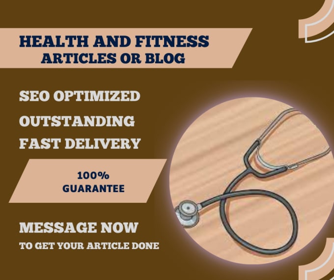 Gig Preview - Write SEO fully optimized health and fitness articles and blog posts