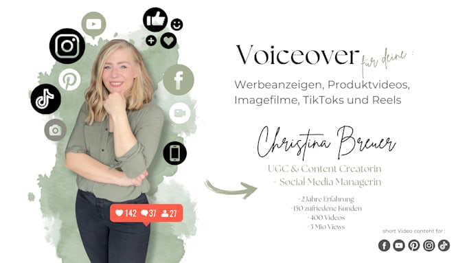 Gig Preview - Record a german female voiceover for you