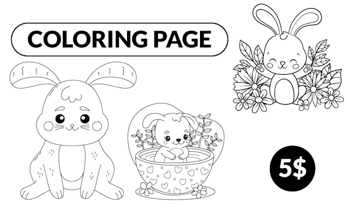 Gig Preview - Create cute line art drawing for coloring book pages