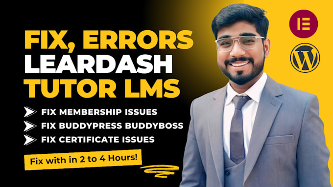 Bestseller - fix errors in wordpress lms website with learndash lms issues in 24 hours