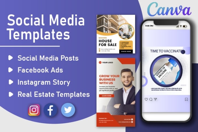 Gig Preview - Design custom canva instagram post, reels, social media or real estate template