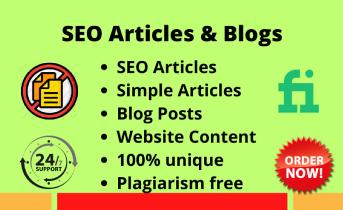 Gig Preview - Write 1000 words SEO articles and blog posts within 24 hrs