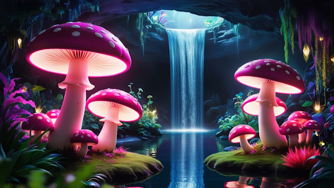 Gig Preview - Create 30 meditation videos for mushrooms rain fairy forest