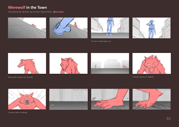 Gig Preview - Draw storyboard for film, movie or animation video