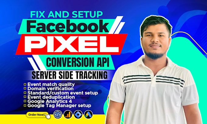 Gig Preview - Setup facebook pixel conversion API, fix meta pixel, server side tracking in 24h