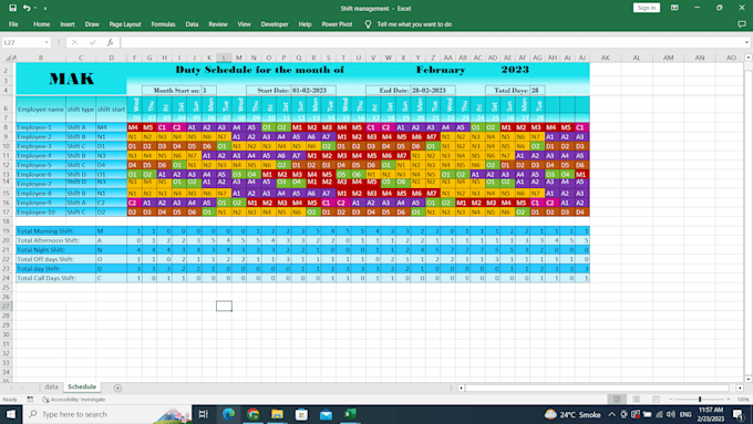 Bestseller - create weekly and monthly schedules for shift managing