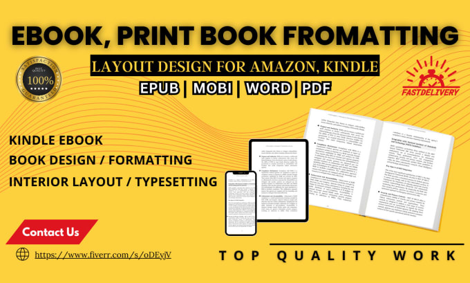 Gig Preview - Do book formatting, convert to ebook, epub for amazon KDP