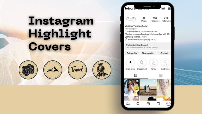 Gig Preview - Create custom instagram highlight covers