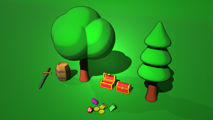 Gig Preview - Create low poly 3d models with textures for your projects