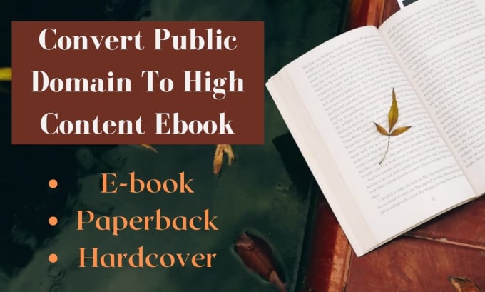 Bestseller - convert public domain book to high content book copyright free