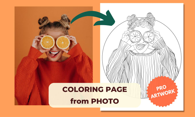 Gig Preview - Create coloring book page from any image or photo