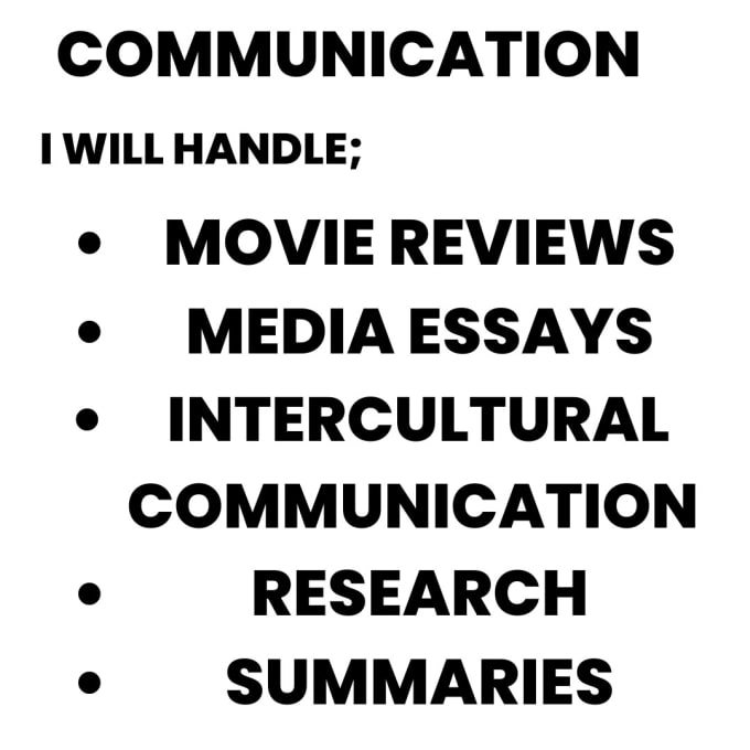 Gig Preview - Handle movie reviews, media and communication essays and research