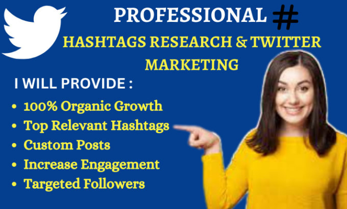 Gig Preview - Do super fast twitter marketing and hashtags research for your business goal