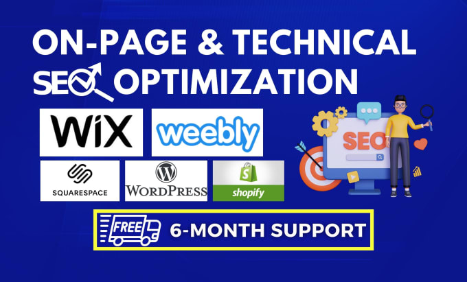 Gig Preview - Do technical on page SEO for weebly, wix, squarespace, shopify,  and wordpress