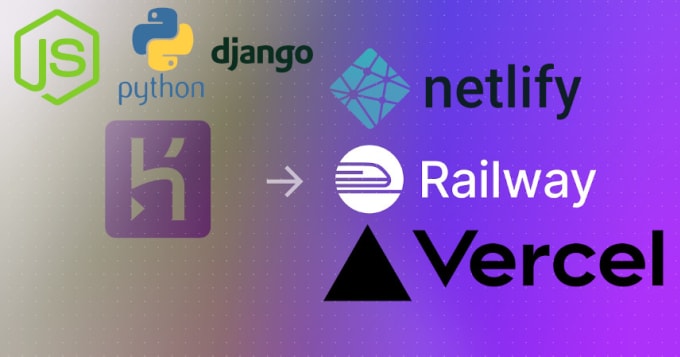 Gig Preview - Deploy nodejs python docker app to railway, vercel, netlify