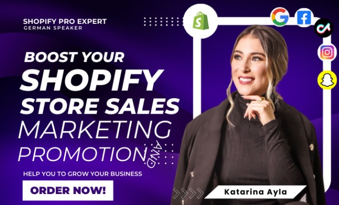 Gig Preview - Boost shopify sales, do shopify store promotion, shopify marketing, tiktok shop