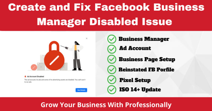 Gig Preview - Create and fix facebook business manager, ads account