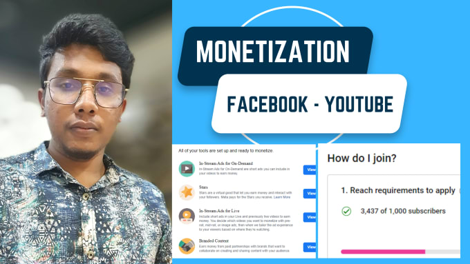 Gig Preview - Setup your facebook monetization and youtube monetization