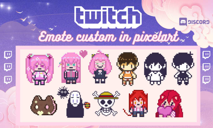 Bestseller - create cute twitch or discord emote in pixel art style