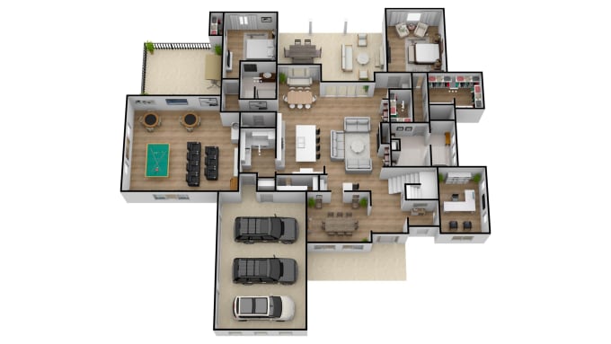 Gig Preview - Do color 2d and 3d floorplans, walkthrough with floorplanner