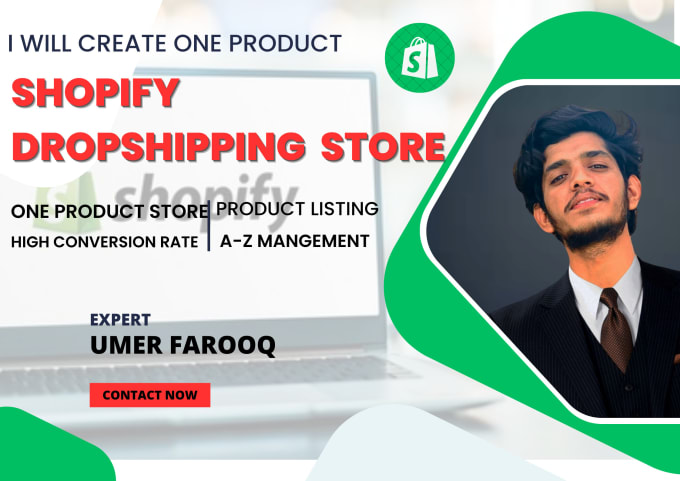 Gig Preview - Create one product shopify dropshipping store for you