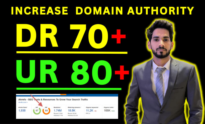 Gig Preview - Increase domain rating ahrefs dr and increase ur with high quality backlinks