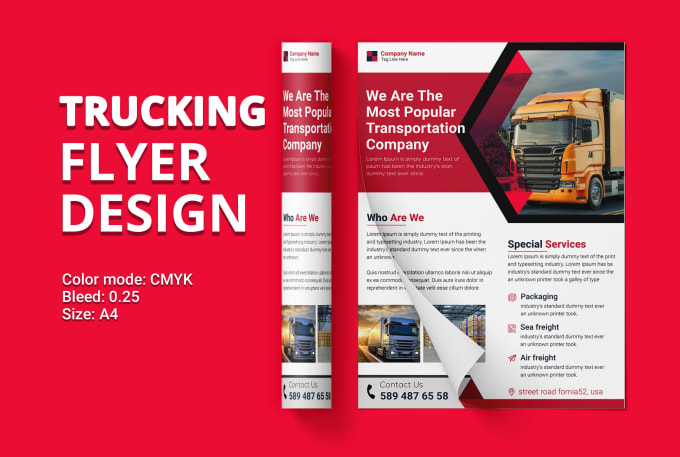 Gig Preview - Design transport, trucking, recruitment, logistics and car wash flyer