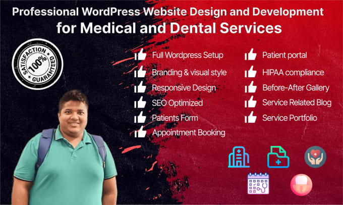 Gig Preview - Create a professional medical or dental website in wordpress