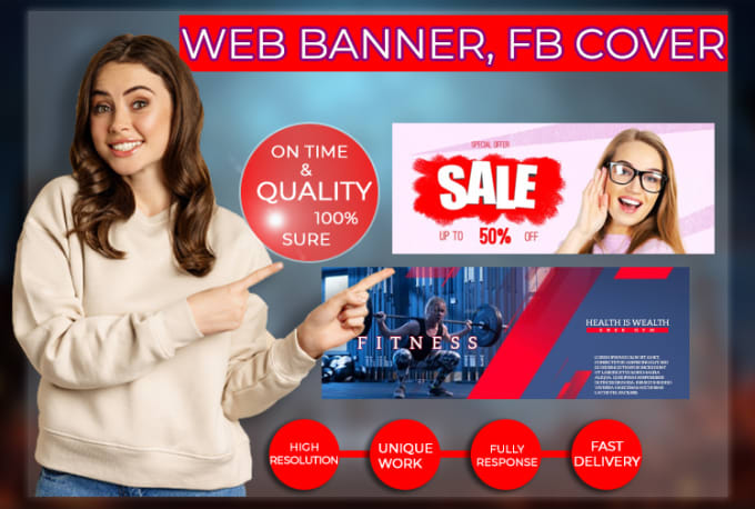 Gig Preview - Design web header, banner, fb cover and facebook ads cover