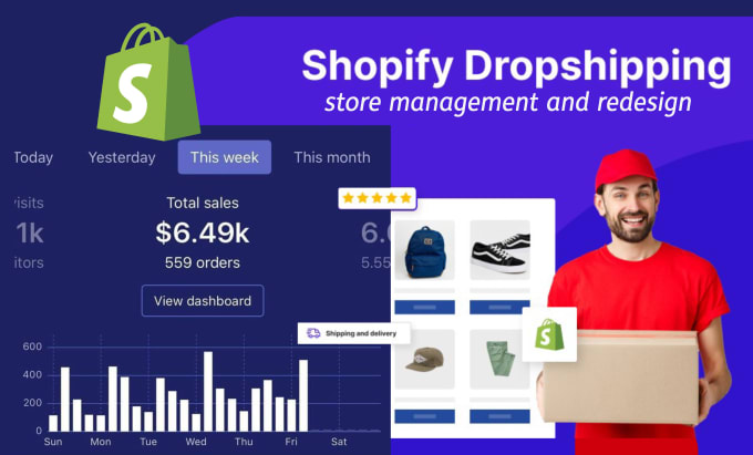 Gig Preview - Provide you with professional dropshipping shopify store