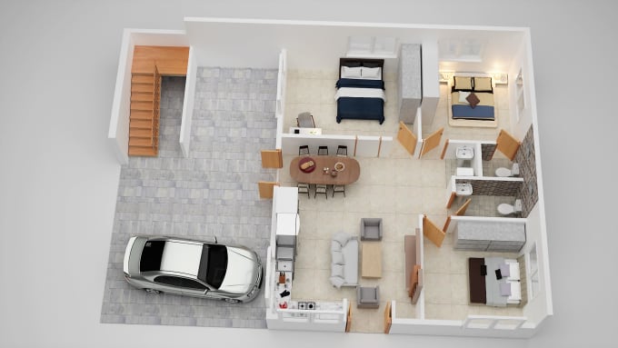 Gig Preview - Create amazing 3d isometric floor plans