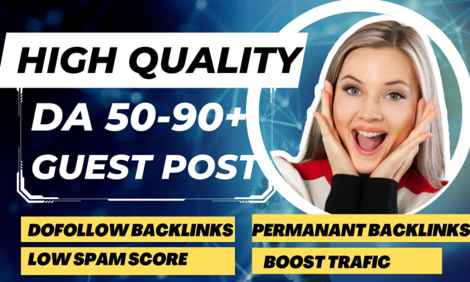 Gig Preview - Publish high da seo dofollow guest post with permanent backlinks