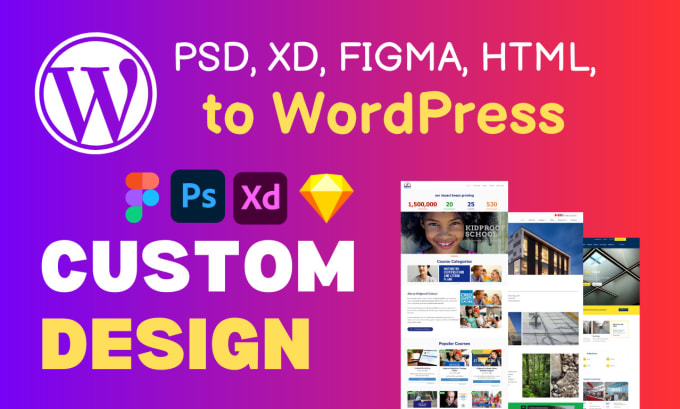 Gig Preview - Convert PSD to wordpress xd to wordpress figma to wordpress elementor