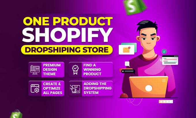 Gig Preview - Create a one product shopify dropshiping store