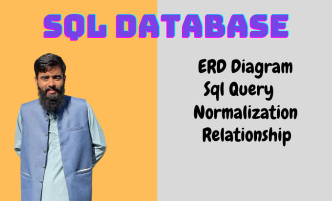 Gig Preview - Write sql queries, design database, and erd  for you