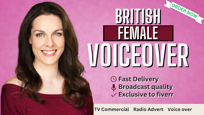 Gig Preview - Record your british female voice over in english