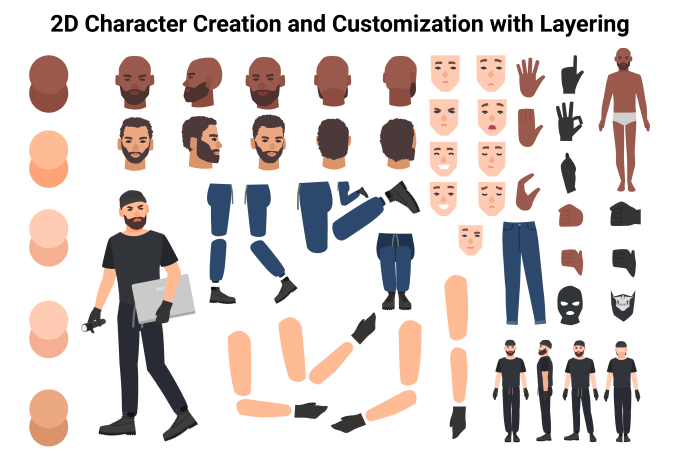 Gig Preview - Create a separate layered vector cartoon character ready for animation