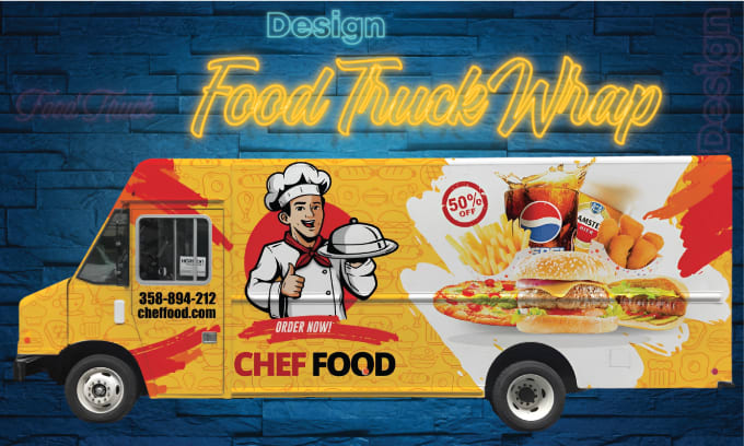 Bestseller - design an eye catching food truck wrap and make your business stand out