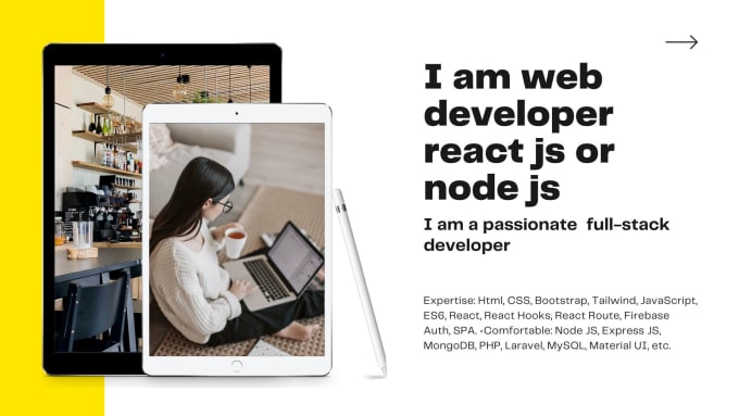 Gig Preview - Be your  web developer in react js node js firebase