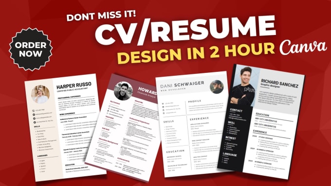 Gig Preview - Design professional resume, CV, cover letter using canva