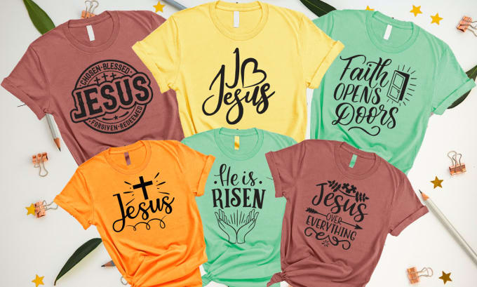 Gig Preview - Do custom typography christian t shirt design in 12 hours