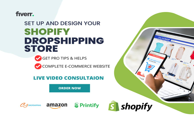 Gig Preview - Setup and design your shopify dropshipping ecommerce store