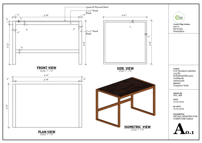 Gig Preview - Do professional 2d and 3d wood working plans for your needs